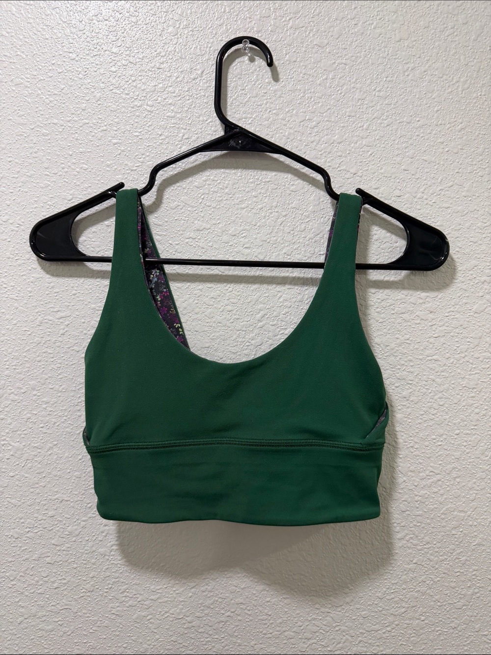 lululemon athletica Forest Green/Floral Reversible Scoop Sports Bralette
